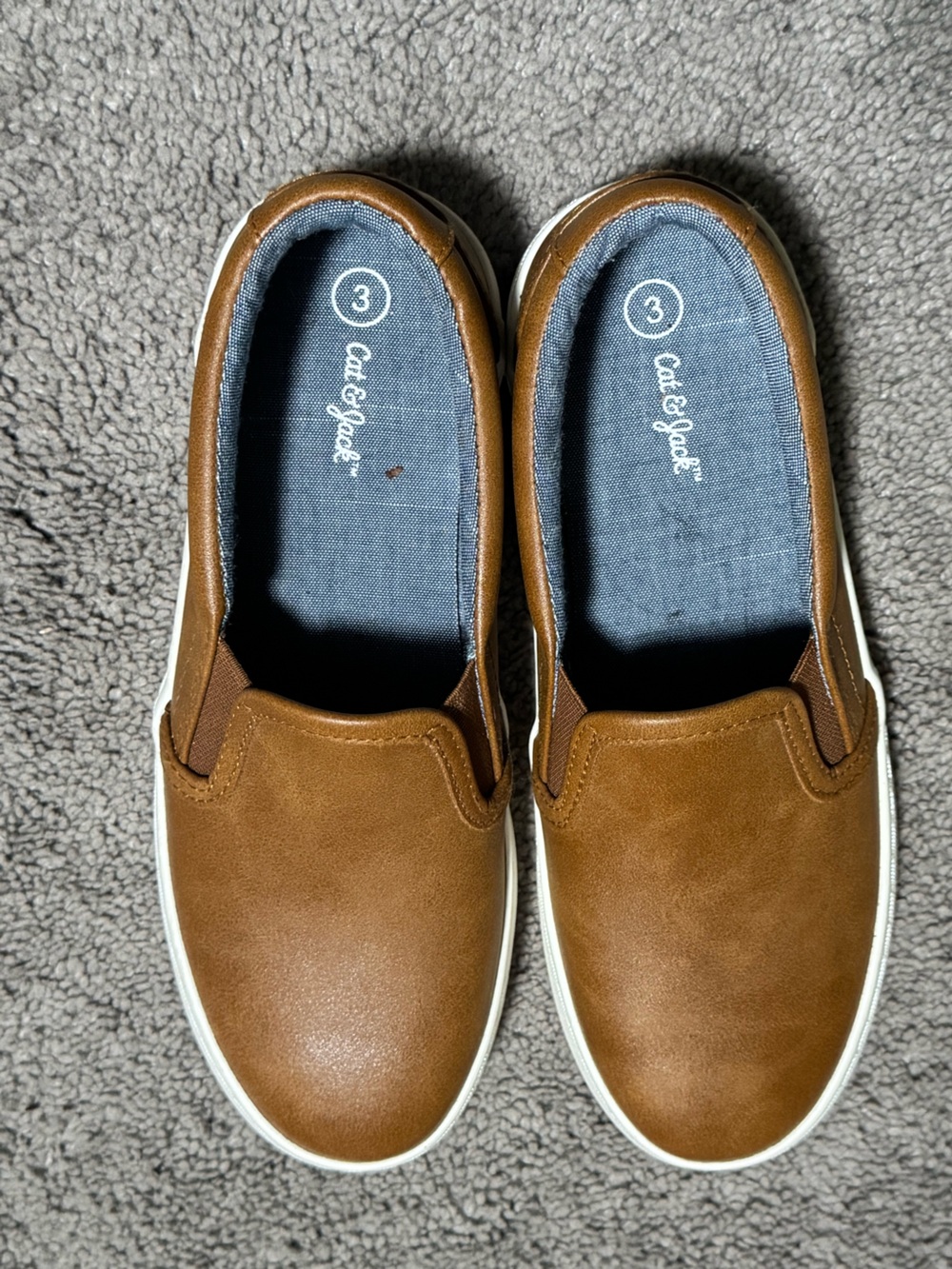 Cat & Jack Men's Slip-On Loafers in Brown with White Sole